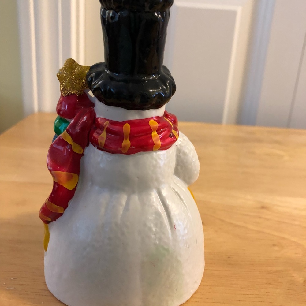 Ceramic Snowman Bell - Picture 3 of 5